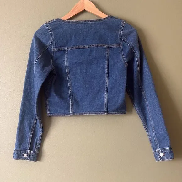 NWT Madewell Denim Square-Neck Crop Top in Hallwood Wash Sz 4 - Picture 7 of 7